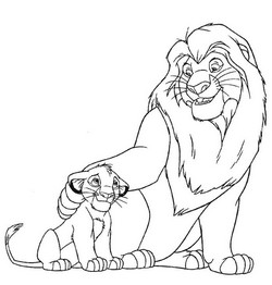 coloriage le roi lion simba et son pÃ¨re mufasa